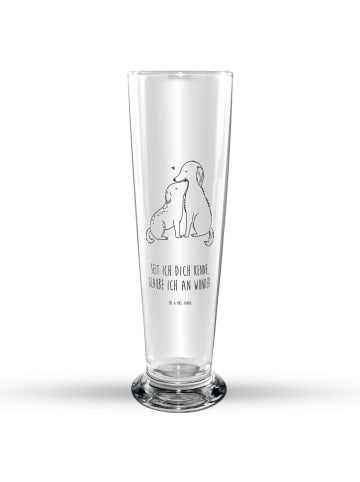 Mr. & Mrs. Panda Bierglas Hunde Liebe mit Spruch in Transparent