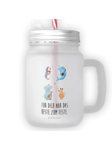 Mr. & Mrs. Panda Limonadenglas Big Einheit mit Spruch in Transparent