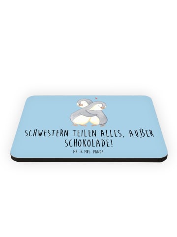 Mr. & Mrs. Panda Magnet für Pinnwand Schwestern Liebe mit Spruch in Blau Pastell