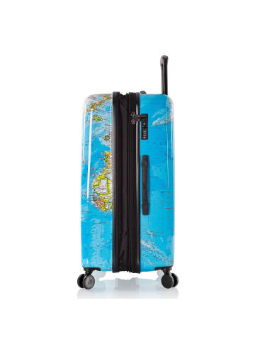 Heys Fashion 4 Rollen Trolley L 76 cm mit Dehnfalte in world map