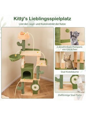 COSTWAY Kratzbaum Kaktus 160 cm in Grün