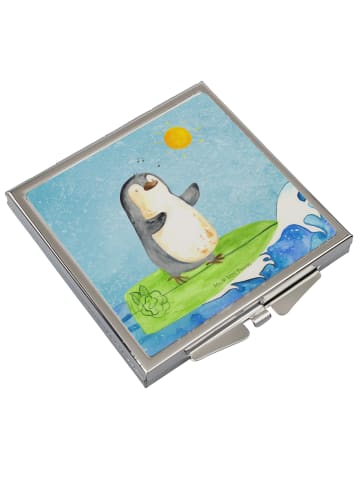 Mr. & Mrs. Panda Schminkspiegel Pinguin Surfer ohne Spruch in Eisblau