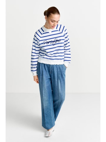 Rich & Royal Striped Sweaty with Application in Royal Blue