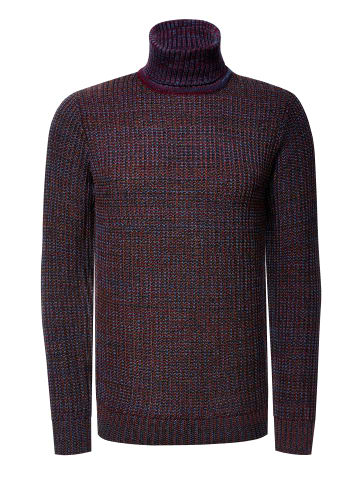 Rusty Neal Schwerer Grobstrick Rollkragen-Pullover in Weinrot