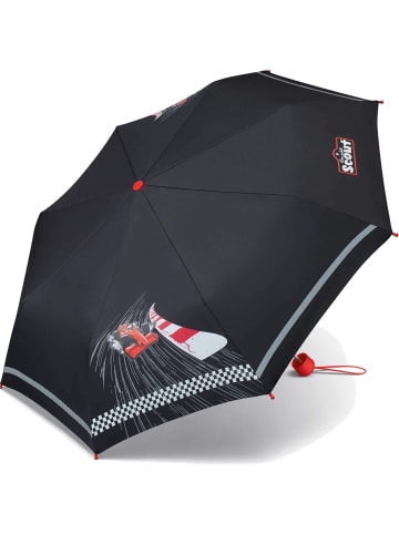 Scout Kinder-Taschenschirm Regenschirm mit reflektierenden Streifen Red Racer schwarz