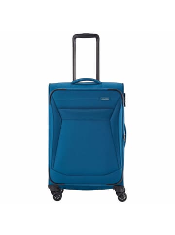travelite Chios - 4-Rollen-Trolley M 67 cm erw. (schwarz) in petrol