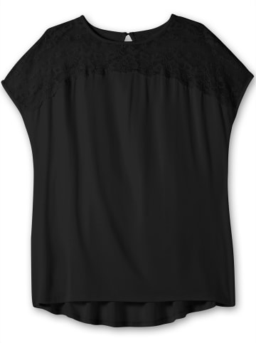 sheego Spitzenshirt in schwarz