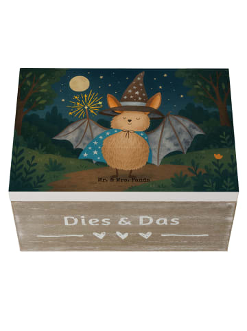 Mr. & Mrs. Panda Holztruhe Fledermaus Zauberer Design ohne Spruch in Weiß