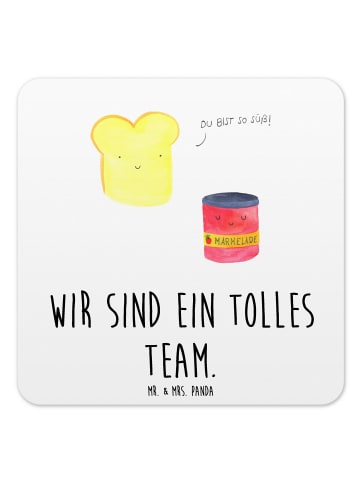 Mr. & Mrs. Panda Gläseruntersetzer Toast Marmelade mit Spruch in Weiß