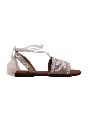 FOR TIME Flache Sandalen Arcadia in Beige