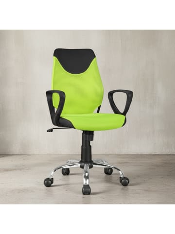 KADIMA DESIGN Kinder-Schreibtischstuhl TERNI Schwarz Limette für Kinder ab 6 mit in Grün