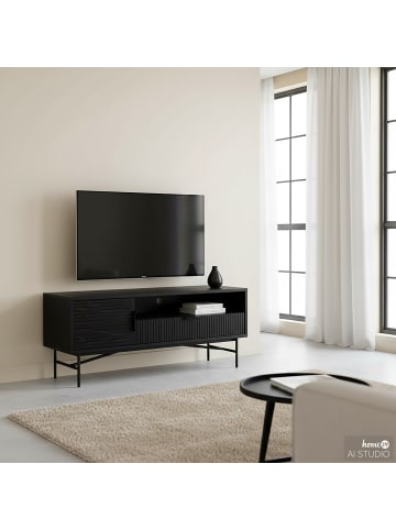 home24 TV-Lowboard KNIVS - 120 cm in Eiche Schwarz