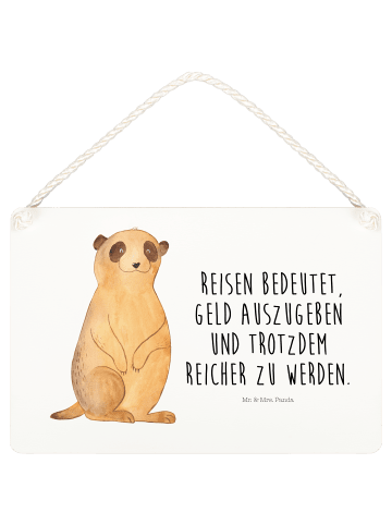 Mr. & Mrs. Panda Wanddeko Erdmännchen mit Spruch in Weiß