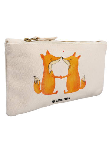 Mr. & Mrs. Panda Schminktasche Füchse Liebe ohne Spruch in Weiß