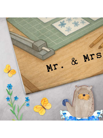 Mr. & Mrs. Panda frottierhandtuch Fliesenleger Leidenschaft Desi... in Weiß