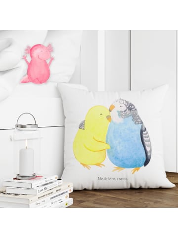 Mr. & Mrs. Panda kissen für sofa Wellensittich Liebe ohne Spruch in Weiß