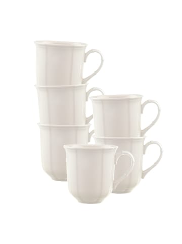 Villeroy & Boch 6er Set Henkelbecher Manoir in 300 ml in weiß