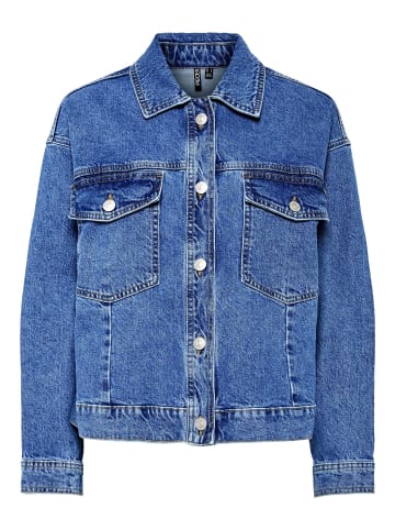 Pieces Jeansjacke in Medium Blue Denim