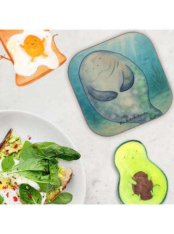 Mr. & Mrs. Panda Tischuntersetzer Seekuh Happy Design ohne Spruch in Weiß