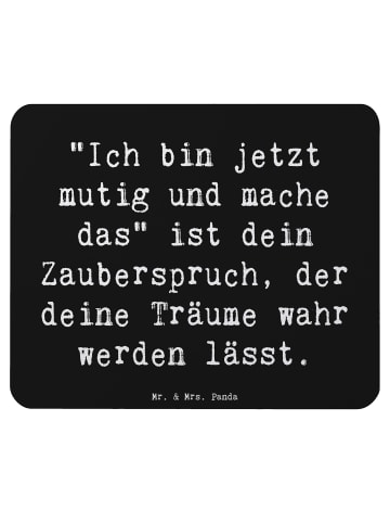 Mr. & Mrs. Panda Mauspad Spruch Mutig zu sich selbst stehen mit ... in Schwarz