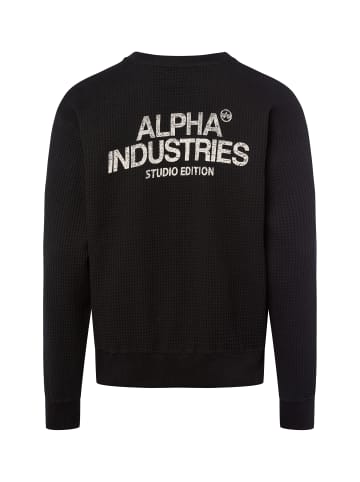 Alpha Industries Sweatshirt Studio Waffle in schwarz