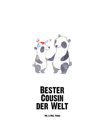 Mr. & Mrs. Panda Wasserflasche Panda Bester Cousin der Welt mit ... in Weiß