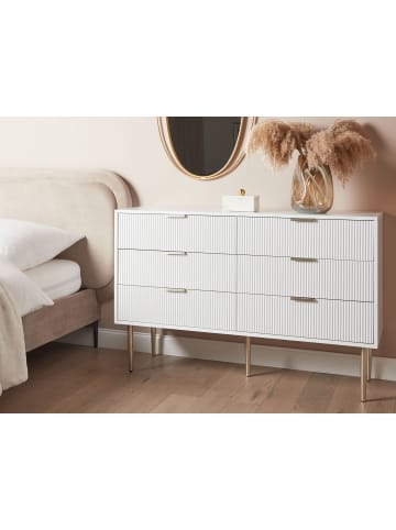 Beliani Kommode SOHO in Weiß/Gold - (W) 120 x (H) 78 x (L) 40 cm