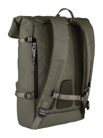 Camel Active EXPLORE Rolltop Rucksack aus recyceltem Nylon in Khaki