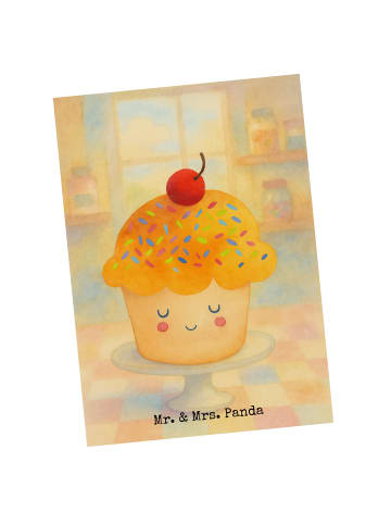 Mr. & Mrs. Panda bildkarte Cupcake Design ohne Spruch in Weiß