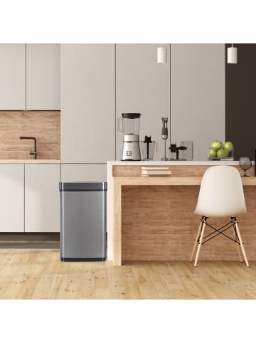 relaxdays Sensor Mülleimer in Grau - 60 l