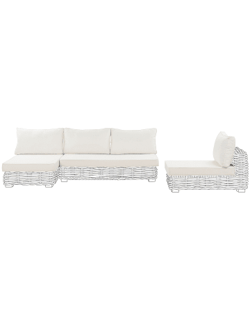 Beliani 7-tlg Kissenbezug VARALLO in Weiß