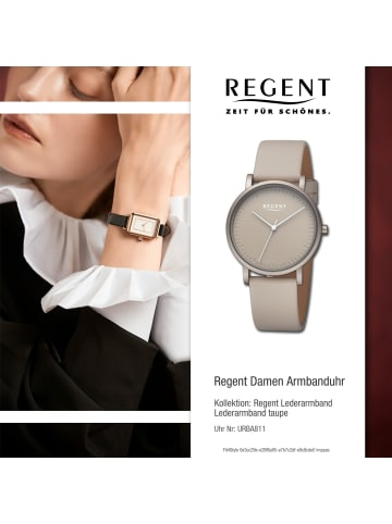 Regent Armbanduhr-Analog taupe, hellbraun mittel (ca. 36mm) Regent Lederarmband