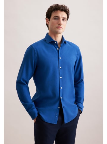 Seidensticker Flanellhemd Regular in Dunkelblau
