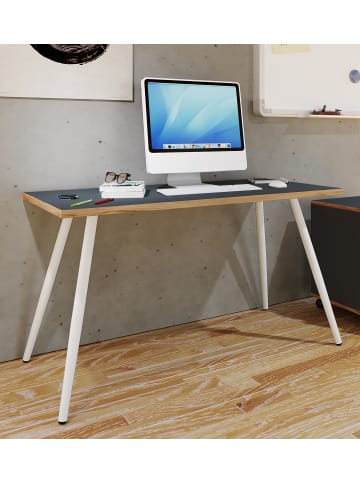 VCM  Schreibtisch Bürotisch Computertisch Salia 110x50 in Anthrazit / Honig-Eiche