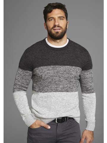 Man's World Rundhalspullover in grau anthrazit melange