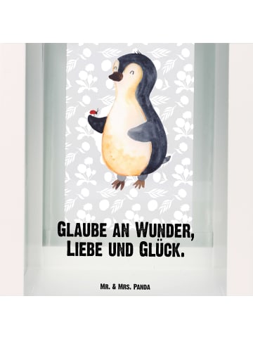 Mr. & Mrs. Panda Windlicht Pinguin Marienkäfer mit Spruch in Transparent