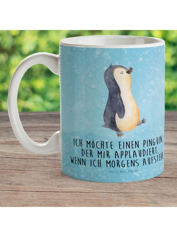 Mr. & Mrs. Panda Tasse Pinguin mHerzieren mit Spruch in Eisblau