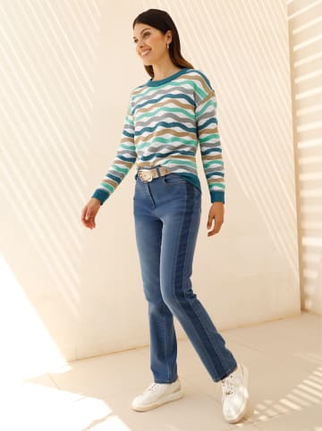 Sieh an! Langarm-Pullover in ecru-topas-gemustert