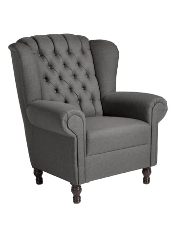 58 aufm Kessel OHRENBACKENSESSEL Katreen Bezug Flachgewebe Buche nussbaum dunkel / anthrazit