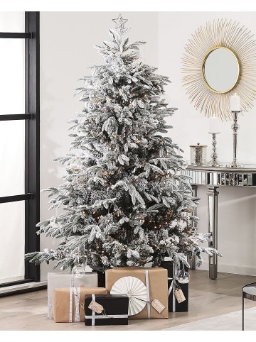 Beliani 2-tlg Weihnachtsbaum BASSIE in Weiß/Grün