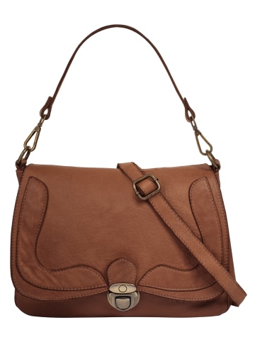 Samantha Look Umhängetasche echt Leder in cognac