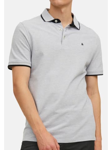 Jack & Jones Poloshirt Paulos - Slim Fit in Weiß / grau / schwarz
