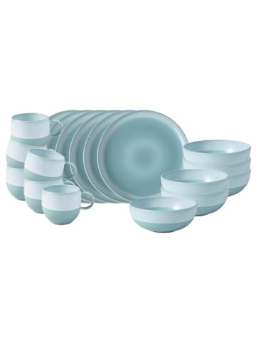 like. by Villeroy & Boch 18er Set Frühstücks-Set Perlemor Aqua in blau