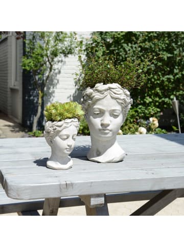 UNUS Büste Frauenkopf zum Bepflanzen in Grau