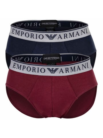 Emporio Armani Slip 2er Pack in Burgund/Marine