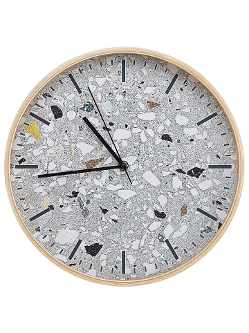 Beliani Wanduhr GORDOLA in Grau/Braun - (W) 31 x (H) 31 x (L) 6 cm