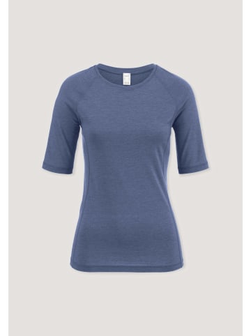 Hessnatur Wool-Silk T-Shirt in indigo blau