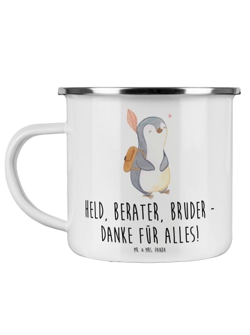 Mr. & Mrs. Panda Teetasse Held Bruder mit Spruch in Weiß