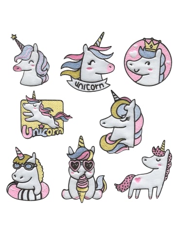 Catch the Patch Einhorn Set B 8 StückApplikation Bügelbild inBunt