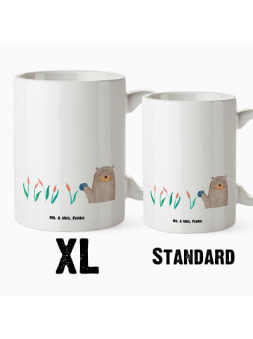 Mr. & Mrs. Panda weisse tasse Otter Stein ohne Spruch in Weiß